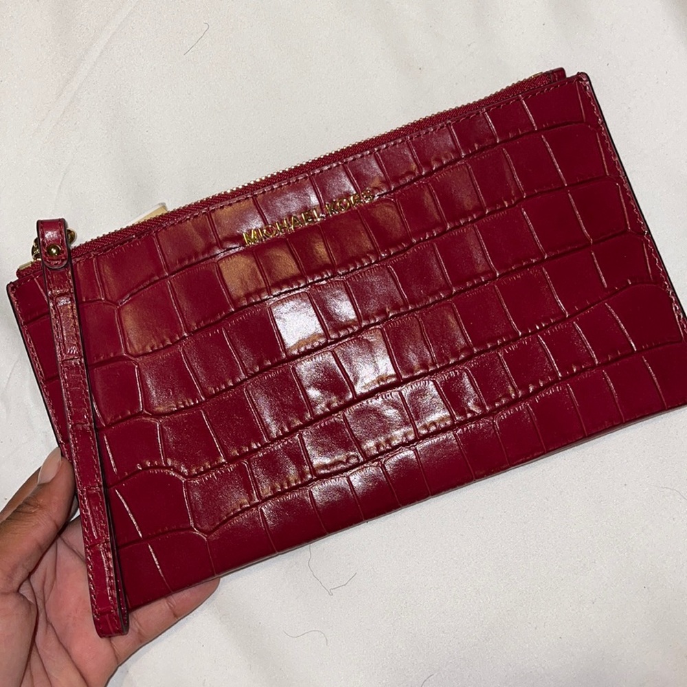 Red Snakeskin Michael Kors Wallet